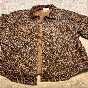 Gap leopard denim jacket